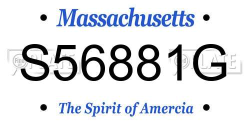 S56881G Massachusetts License Plate