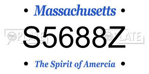 S5688Z Massachusetts License Plate