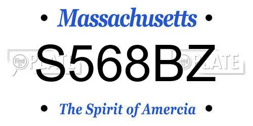 S568BZ Massachusetts License Plate