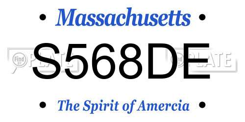 S568DE Massachusetts License Plate