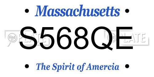 S568QE Massachusetts License Plate