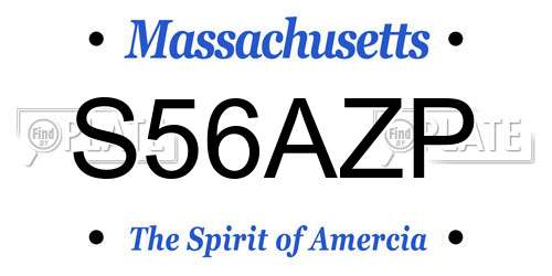 S56AZP Massachusetts License Plate