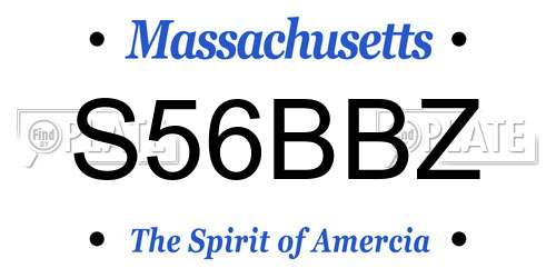 S56BBZ Massachusetts License Plate