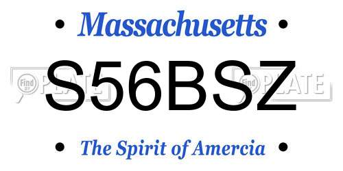 S56BSZ Massachusetts License Plate