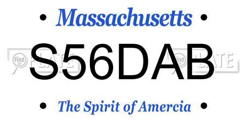 S56DAB Massachusetts License Plate