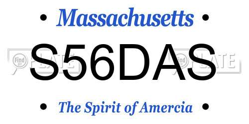 S56DAS Massachusetts License Plate