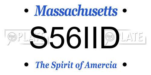 S56IID Massachusetts License Plate