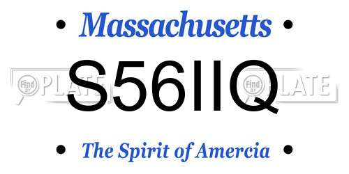 S56IIQ Massachusetts License Plate
