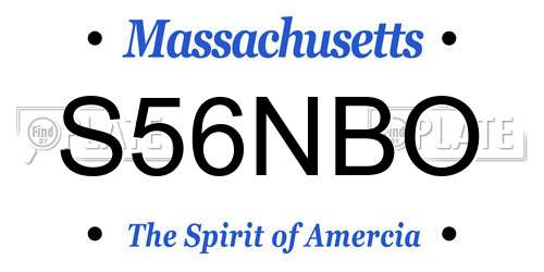 S56NBO Massachusetts License Plate