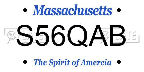 S56QAB Massachusetts License Plate