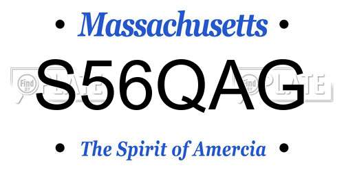 S56QAG Massachusetts License Plate