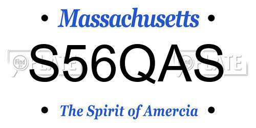 S56QAS Massachusetts License Plate