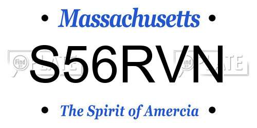 S56RVN Massachusetts License Plate