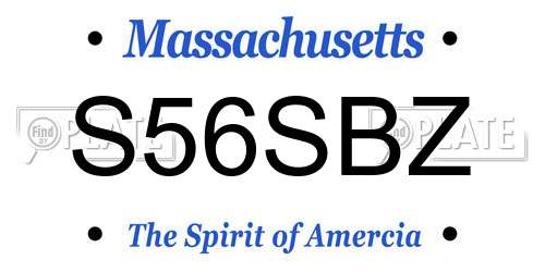 S56SBZ Massachusetts License Plate