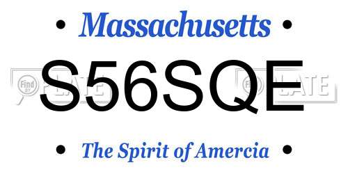 S56SQE Massachusetts License Plate