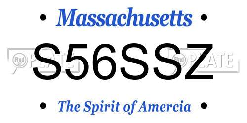 S56SSZ Massachusetts License Plate