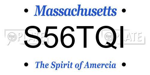S56TQI Massachusetts License Plate