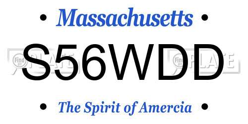 S56WDD Massachusetts License Plate