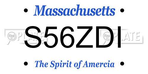 S56ZDI Massachusetts License Plate