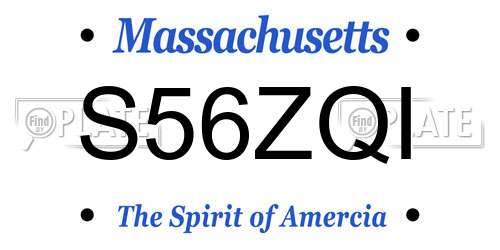 S56ZQI Massachusetts License Plate