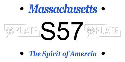 S57 Massachusetts License Plate