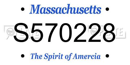 S570228 Massachusetts License Plate