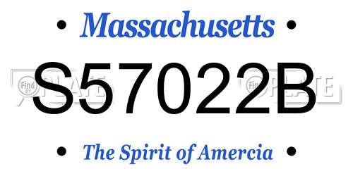 S57022B Massachusetts License Plate