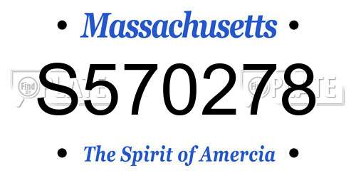 S570278 Massachusetts License Plate