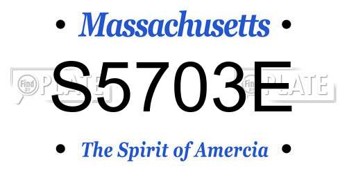 S5703E Massachusetts License Plate