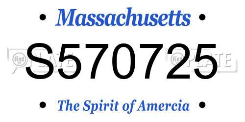 S570725 Massachusetts License Plate