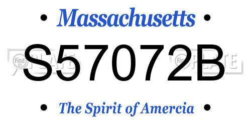 S57072B Massachusetts License Plate