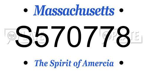 S570778 Massachusetts License Plate