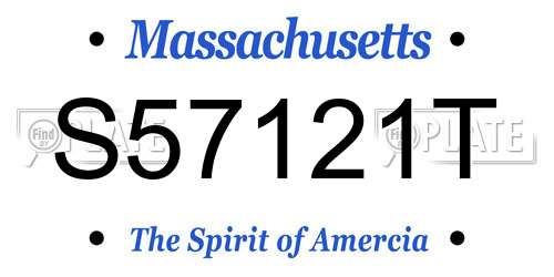 S57121T Massachusetts License Plate