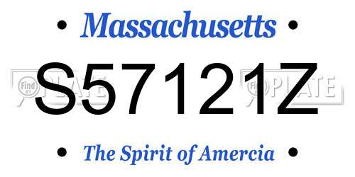 S57121Z Massachusetts License Plate