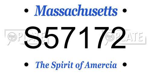 S57172 Massachusetts License Plate