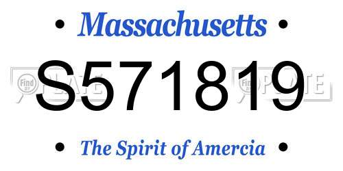 S571819 Massachusetts License Plate