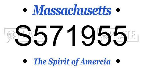 S571955 Massachusetts License Plate