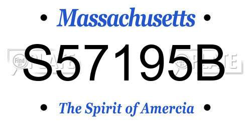 S57195B Massachusetts License Plate