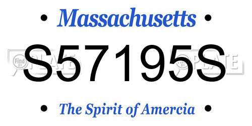 S57195S Massachusetts License Plate