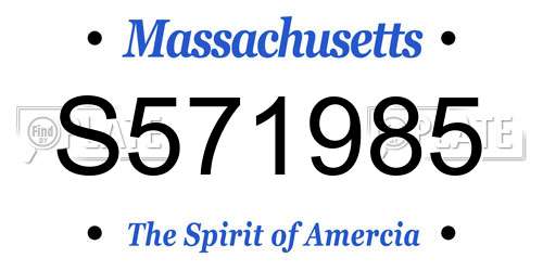 S571985 Massachusetts License Plate