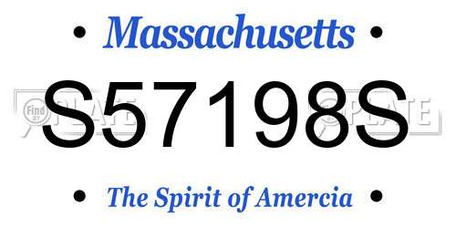 S57198S Massachusetts License Plate
