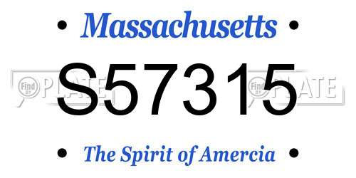 S57315 Massachusetts License Plate