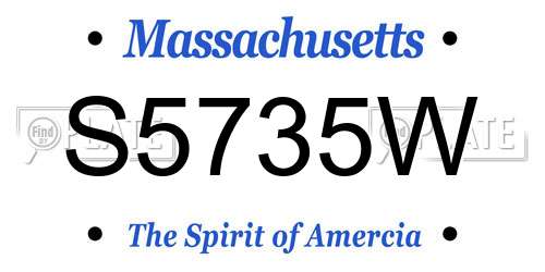 S5735W Massachusetts License Plate
