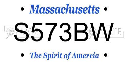 S573BW Massachusetts License Plate