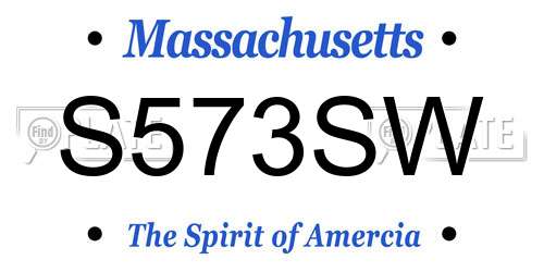 S573SW Massachusetts License Plate