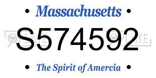 S574592 Massachusetts License Plate