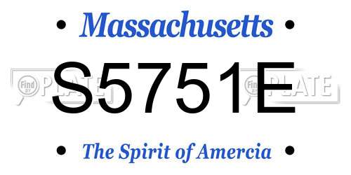 S5751E Massachusetts License Plate