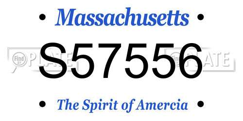 S57556 Massachusetts License Plate