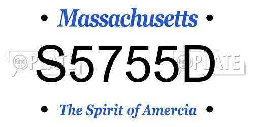 S5755D Massachusetts License Plate