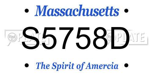 S5758D Massachusetts License Plate